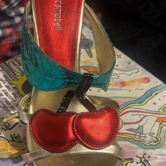 Jeffrey Campbell Red and Gold Heart Sandals - Picture 5 of 5